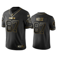 Men Kansas City Chiefs #87 2019 Golden Edition Vapor Untouchable Limited Travis Kelce Black Jersey