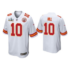 Men Kansas City Chiefs #10 Tyreek Hill Super Bowl LV White Game Jersey