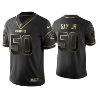 Men Kansas City Chiefs #50 Golden Edition Vapor Limited Willie Gay Jr. Black Jersey