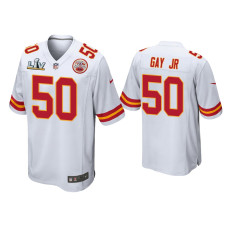 Men Kansas City Chiefs #50 Willie Gay Jr. Super Bowl LV White Game Jersey