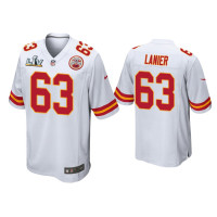 Men Kansas City Chiefs #63 Willie Lanier Super Bowl LV White Game Jersey