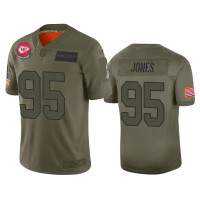 Men Kansas City Chiefs #95 Chris Jones Camo 2019 Salute to Service Limited Jersey