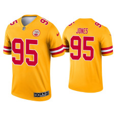 Men Kansas City Chiefs #95 Chris Jones Yellow Inverted Legend Jersey