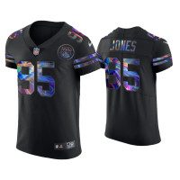 Men Kansas City Chiefs #95 Chris Jones Black Golden Edition Holographic Jersey