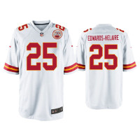 Men Kansas City Chiefs #25 Clyde Edwards-Helaire White 2020 NFL Draft Game Jersey