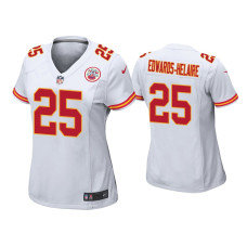 Men Kansas City Chiefs #25 Clyde Edwards-Helaire White 2020 NFL Draft Game Jersey