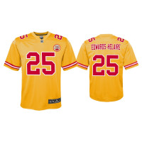 Youth Kansas City Chiefs #25 Clyde Edwards-Helaire Gold Inverted Game Jersey