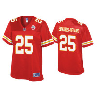 Women Kansas City Chiefs #25 Clyde Edwards-Helaire Red Pro Line Jersey