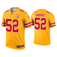 Men Kansas City Chiefs #52 Creed Humphrey Yellow Inverted Legend Jersey