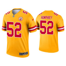 Men Kansas City Chiefs #52 Creed Humphrey Yellow Inverted Legend Jersey