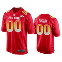 Men Kansas City Chiefs #00 Custom AFC Nike Game Red Jersey - 2019 Pro Bowl