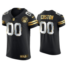 Men Kansas City Chiefs #00 Custom Black Golden Edition Elite Jersey