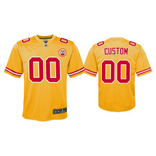 Youth Kansas City Chiefs #00 Custom Gold Inverted Game Jersey