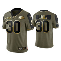 Men Kansas City Chiefs #30 Deandre Baker Olive Gold 2021 Salute To Service Limited Jersey