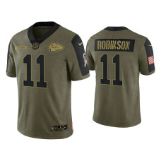 Men Kansas City Chiefs #11 Demarcus Robinson Olive 2021 Salute To Service Limited Jersey