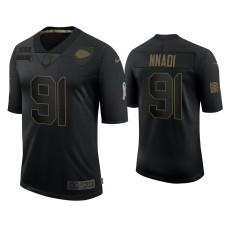 Men Kansas City Chiefs #91 Derrick Nnadi Black 2020 Salute To Service Limited Jersey