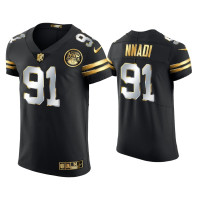 Men Kansas City Chiefs #91 Derrick Nnadi Black Golden Edition Elite Jersey