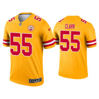 Men Kansas City Chiefs #55 Frank Clark Yellow Inverted Legend Jersey