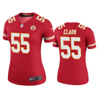 Women Kansas City Chiefs #55 Color Rush Legend Frank Clark Red Jersey