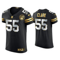 Men Kansas City Chiefs #55 Frank Clark Black Golden Edition Elite Jersey