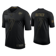 Men Kansas City Chiefs #7 Harrison Butker Black 2020 Salute To Service Limited Jersey