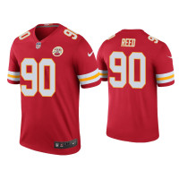 Men Kansas City Chiefs #90 Color Rush Legend Jarran Reed Red Jersey