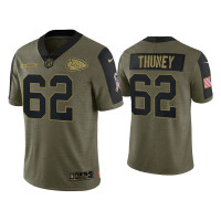 Men Kansas City Chiefs #62 Joe Thuney Olive 2021 Salute To Service Limited Jersey