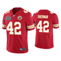 Men Kansas City Chiefs #42 Anthony Sherman Super Bowl LIV Red Vapor Limited Jersey