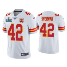 Men Kansas City Chiefs #42 Anthony Sherman Super Bowl LIV White Vapor Limited Jersey