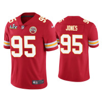 Men Kansas City Chiefs #95 Chris Jones Super Bowl LV Red Vapor Limited Jersey