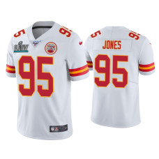 Men Kansas City Chiefs #95 Chris Jones Super Bowl LIV White Vapor Limited Jersey