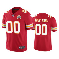 Men Kansas City Chiefs #00 100th Season Custom Red Vapor Limited Jersey