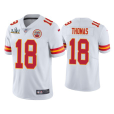 Men Kansas City Chiefs #18 Emmitt Thomas Super Bowl LV White Vapor Limited Jersey