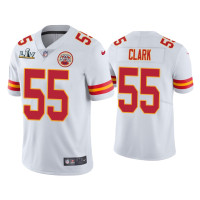 Men Kansas City Chiefs #55 Frank Clark Super Bowl LV White Vapor Limited Jersey