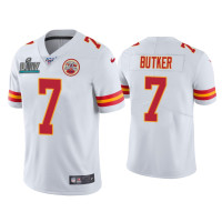 Men Kansas City Chiefs #7 Harrison Butker Super Bowl LIV White Vapor Limited Jersey