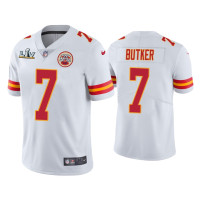 Men Kansas City Chiefs #7 Harrison Butker Super Bowl LV White Vapor Limited Jersey