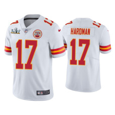 Men Kansas City Chiefs #17 Mecole Hardman Super Bowl LV White Vapor Limited Jersey