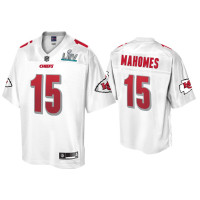 Men Kansas City Chiefs #15 Patrick Mahomes Super Bowl LIV Champions White Jersey