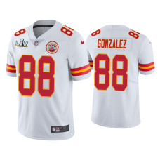 Men Kansas City Chiefs #88 Tony Gonzalez Super Bowl LV White Vapor Limited Jersey