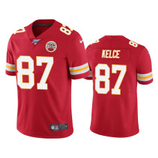 Men Kansas City Chiefs #87 100th Season Travis Kelce Red Limited Jersey