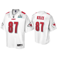 Men Kansas City Chiefs #87 Travis Kelce Super Bowl LIV Champions White Jersey