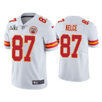 Men Kansas City Chiefs #87 Travis Kelce Super Bowl LV White Vapor Limited Jersey