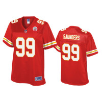 Women Kansas City Chiefs #99 Khalen Saunders Red Pro Line Jersey