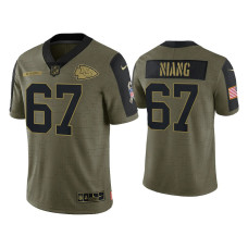 Men Kansas City Chiefs #67 Lucas Niang Olive 2021 Salute To Service Limited Jersey