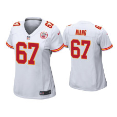 Women Kansas City Chiefs #67 Lucas Niang White Game Jersey