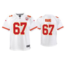 Youth Kansas City Chiefs #67 Lucas Niang White Game Jersey