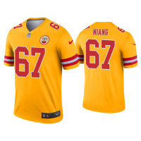 Men Kansas City Chiefs #67 Lucas Niang Gold Inverted Legend Jersey