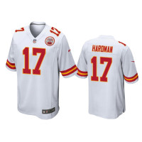 Men Kansas City Chiefs #17 Mecole Hardman White NFL Draft Game Jersey