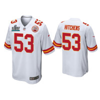 Men Kansas City Chiefs #53 Anthony Hitchens Super Bowl LIV White Game Jersey