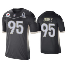 Men Kansas City Chiefs #95 Chris Jones 2021 AFC Pro Bowl Game Anthracite Jersey